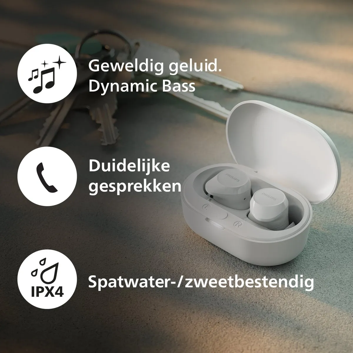 Philips TAT1209WT True Wireless Oordopjes - Wit