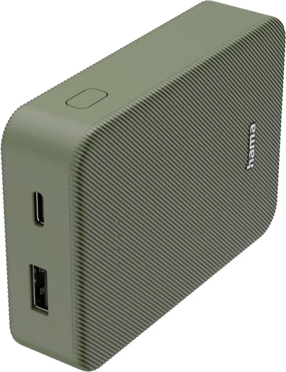 Hama Powerbank - Color - 10000mAh - 15W - 1x USB-C, 1x USB-A - Groen