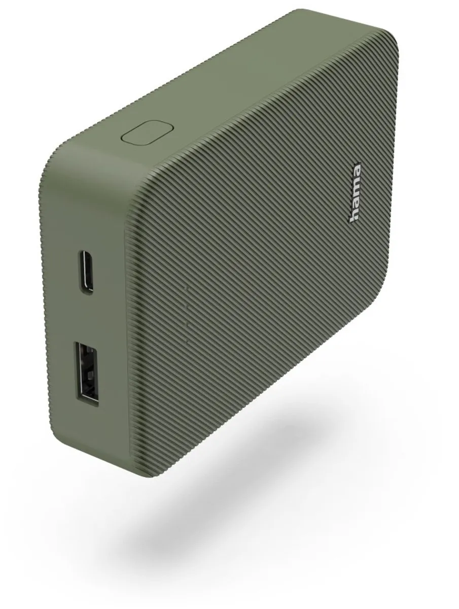 Hama Powerbank - Color - 10000mAh - 15W - 1x USB-C, 1x USB-A - Groen
