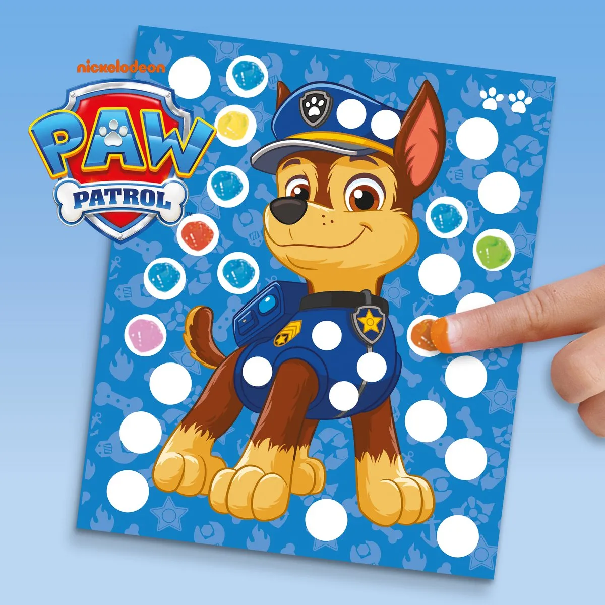 SES Creative Paw Patrol Vingerafdruk Verf Kunstwerk - Geel/Blauw/Roz