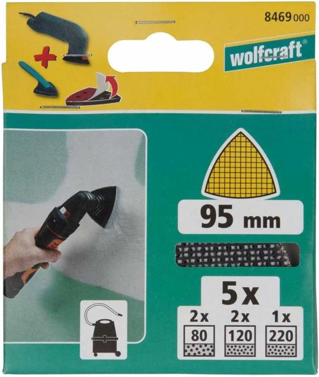 Wolfcraft Zelfhechtende Slijproosters 5-delig 8469000