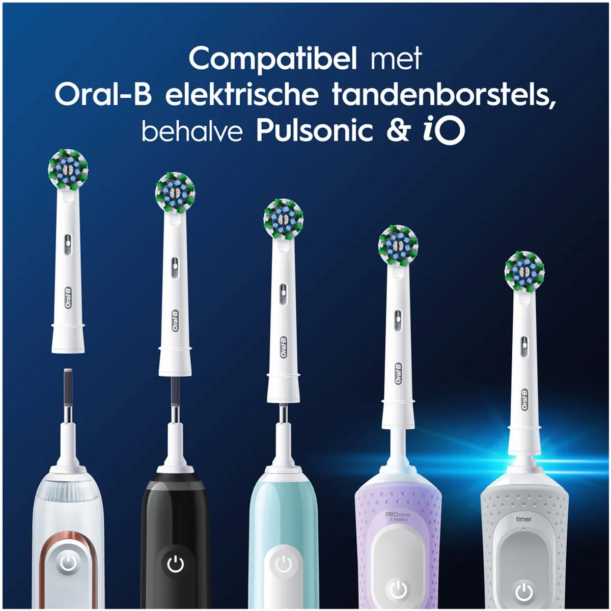 Oral-B Pro Cross Action Opzetborstels 8 Stuks - Wit