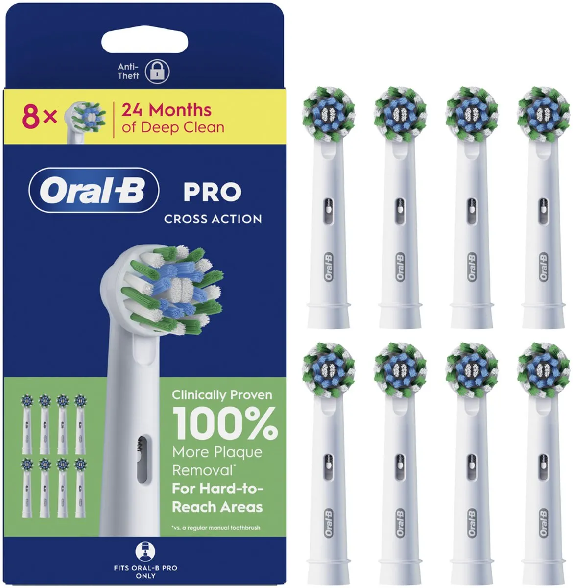 Oral-B Pro Cross Action Opzetborstels 8 Stuks
