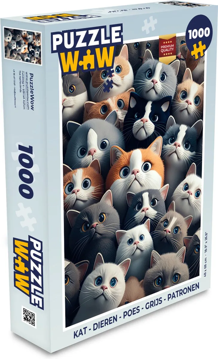 PuzzleWow Kattenpuzzel 1000 Stuks
