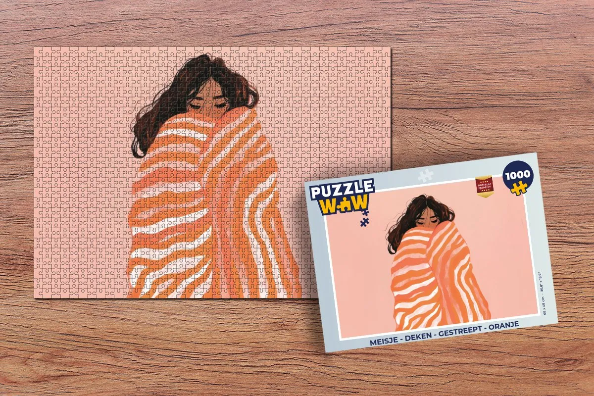 PuzzleWow Meisje Deken Legpuzzel 1000 Stuks - Oranje