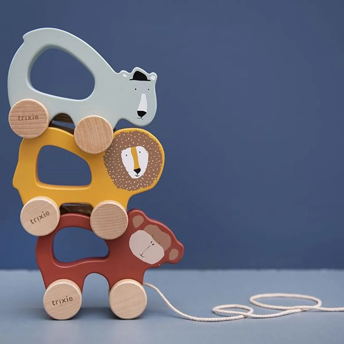Trixie Mr. Polar Bear Houten Trekspeeltje - Groen