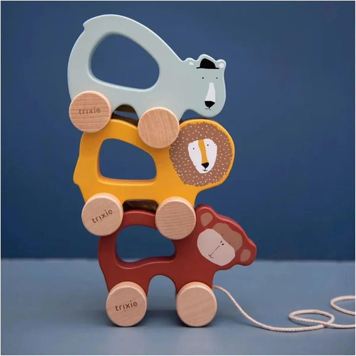 Trixie Mr. Polar Bear Houten Trekspeeltje - Groen - afbeelding 6 van 6