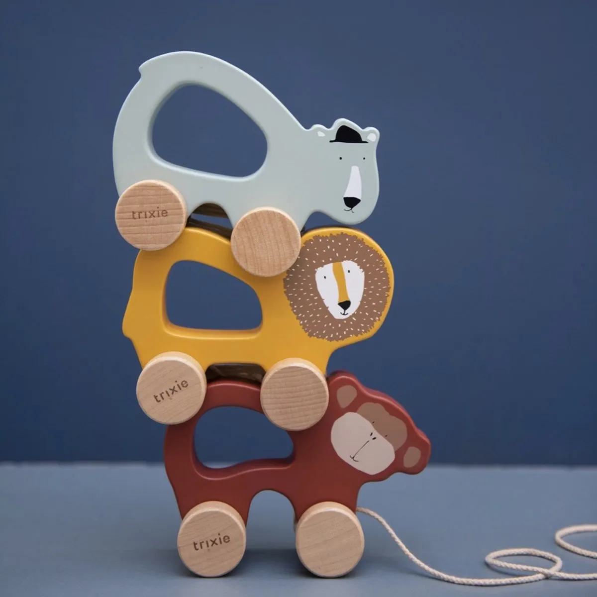 Trixie Mr. Polar Bear Houten Trekspeeltje - Groen