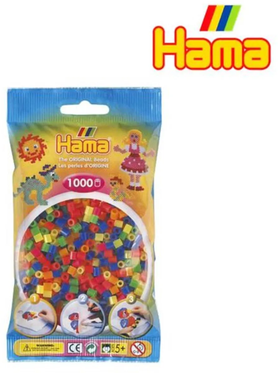 Hama Strijkkralen Neon Assortie 1000 Stuks - 6 Kleuren