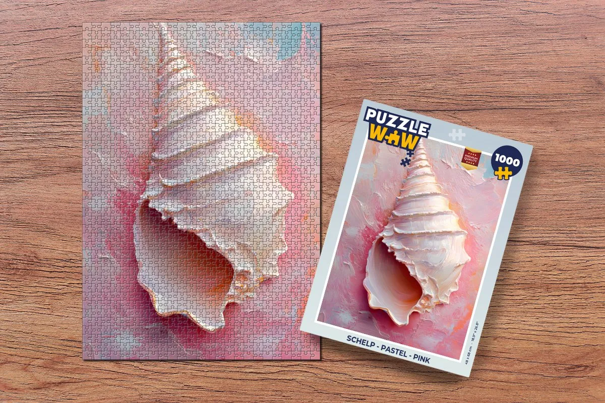 PuzzleWow Schelp Legpuzzel 1000 Stuks - Pastel Pink