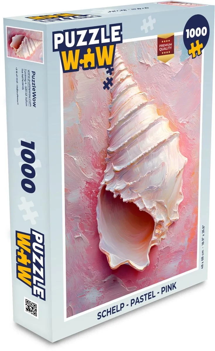 PuzzleWow Schelp Legpuzzel 1000 Stuks - Pastel Pink