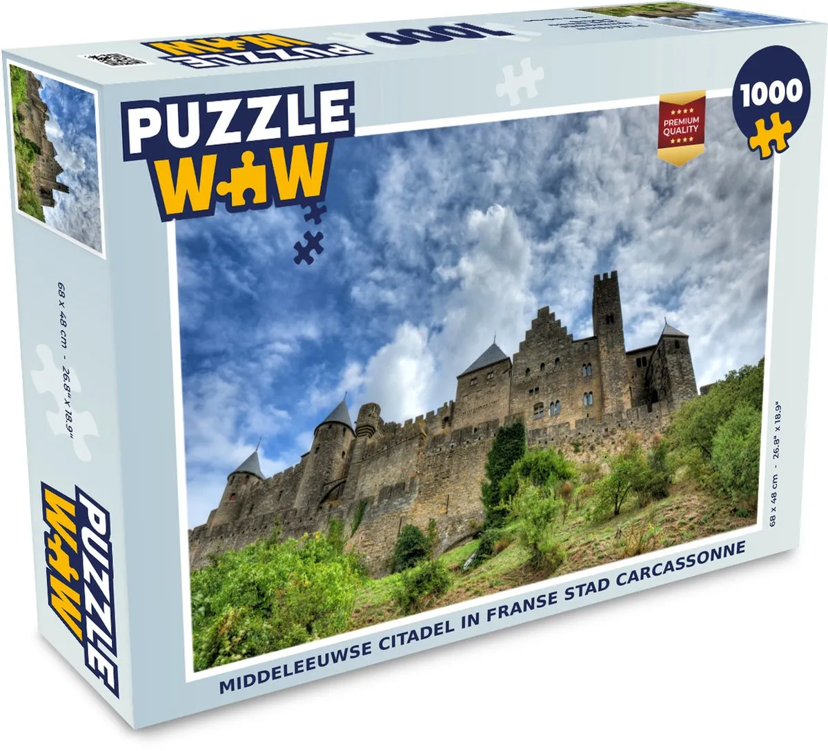 PuzzleWow Carcassonne Wolken Kasteel Legpuzzel 1000 Stuks