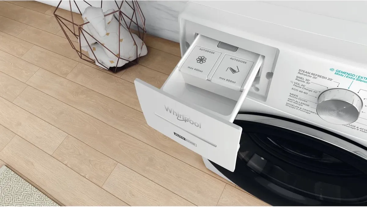Whirlpool W8 W846WR BE Wasmachine 8kg 1351 RPM - Zwart/Wit - afbeelding 6 van 6