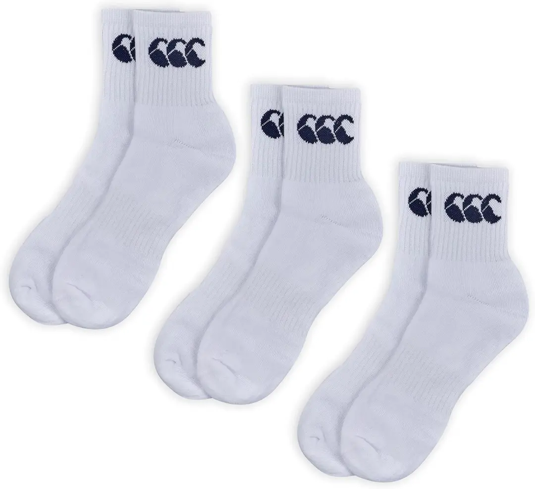 Canterbury Crew Sportsokken - 3 Paar - Wit/Marineblauw