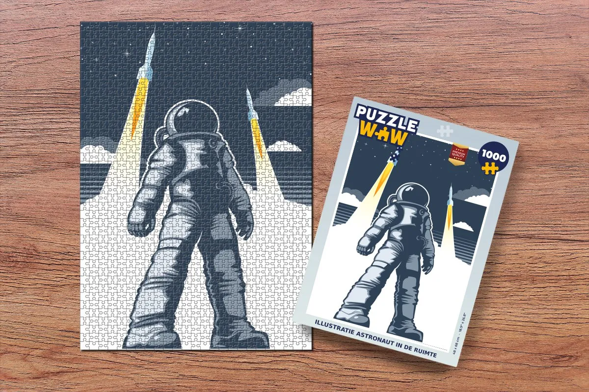 PuzzleWow Astronaut Raket Ruimte Legpuzzel 1000 Stuks - Multicolor