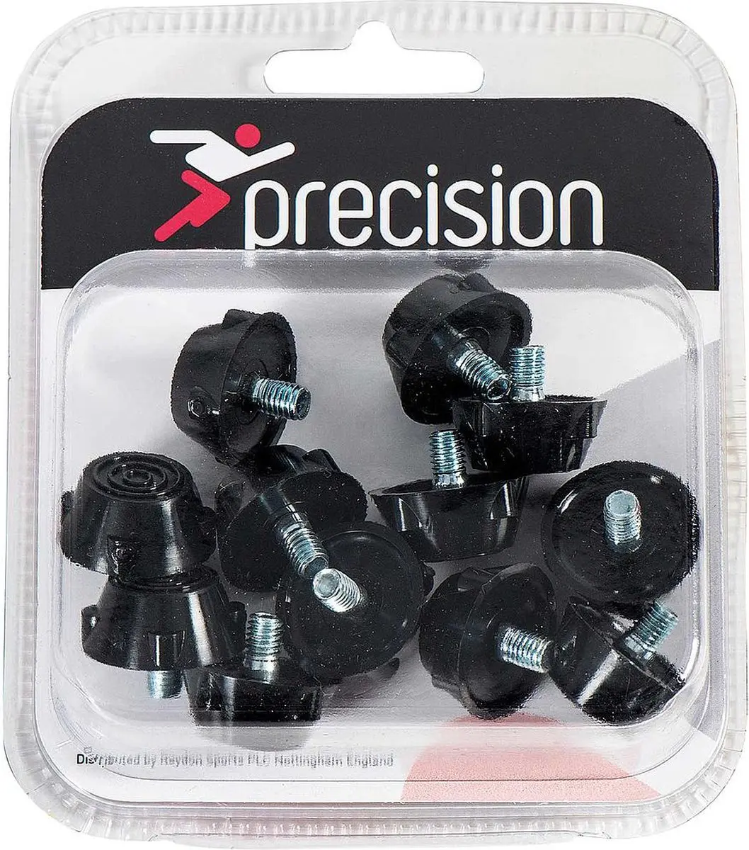 Rugbynoppen rubber Ultra Flat 10 mm Zwart 12 Stuks