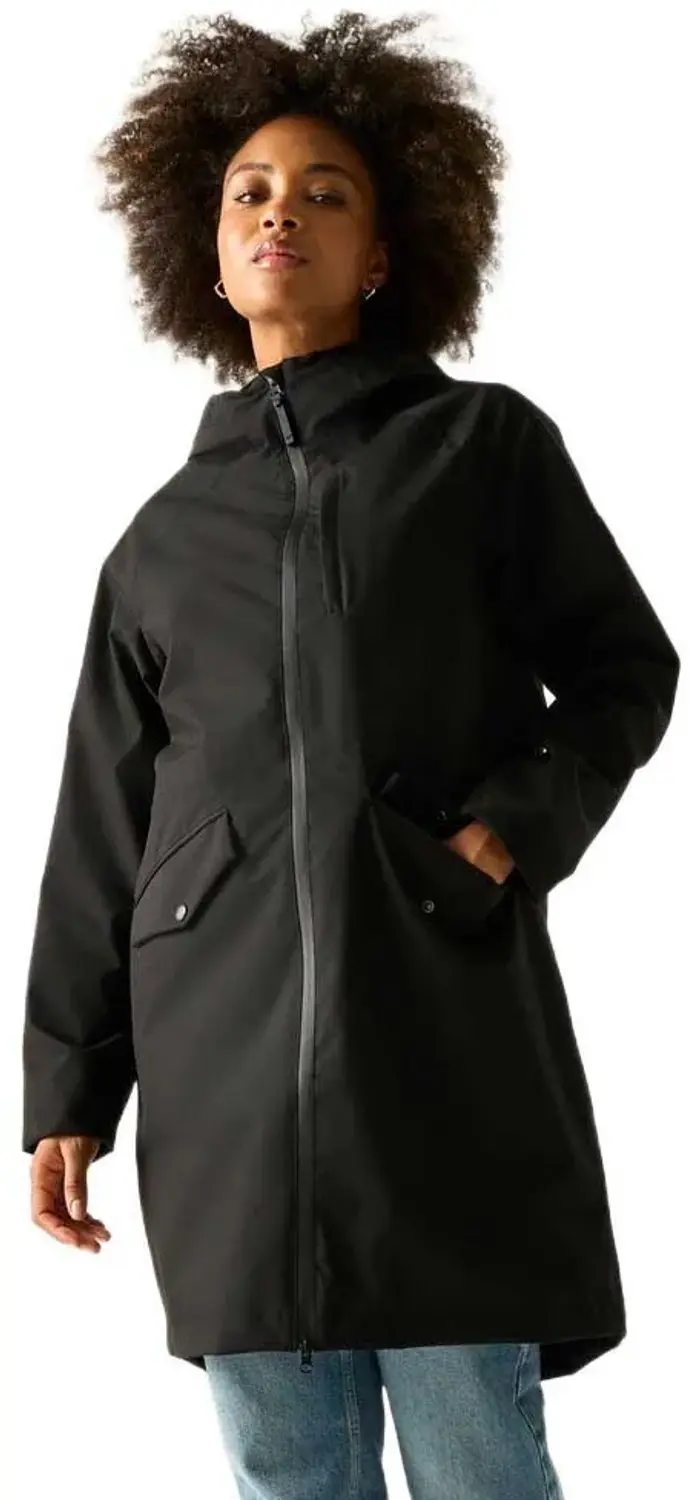 Regatta Levita Longline Waterdichte Damesparka - Zwart - afbeelding 5 van 5