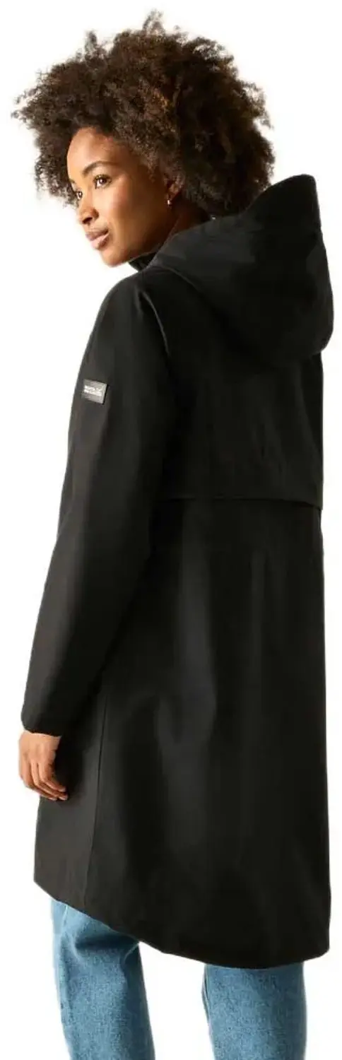 Regatta Levita Longline Waterdichte Damesparka - Zwart - afbeelding 2 van 5
