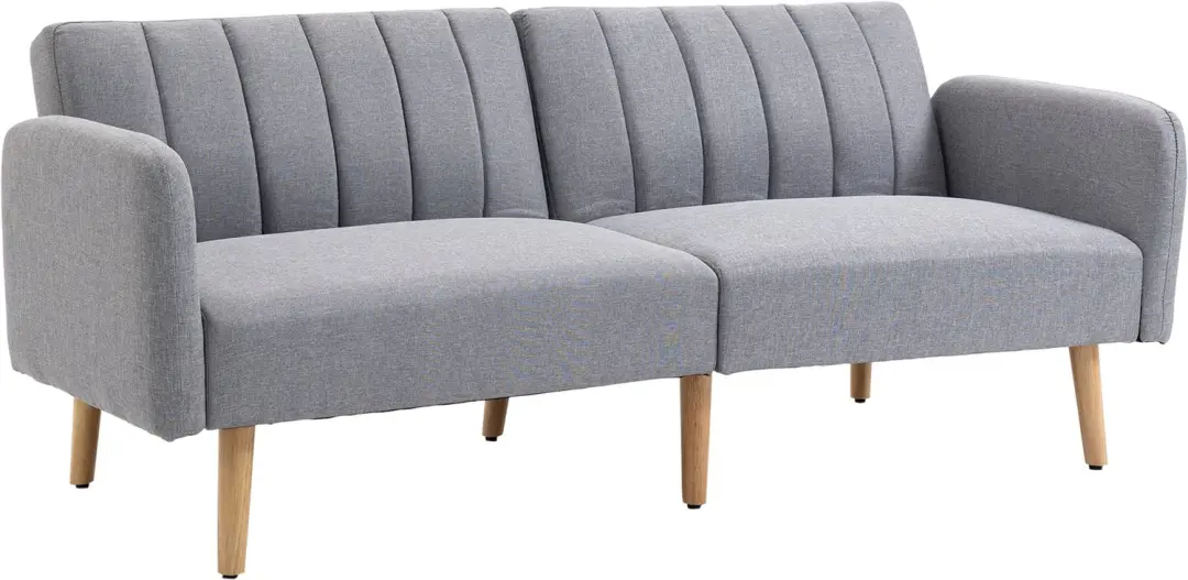 HOMCOM-Sofa Bed-Foum-173x75x73cm-Lichtgrijs