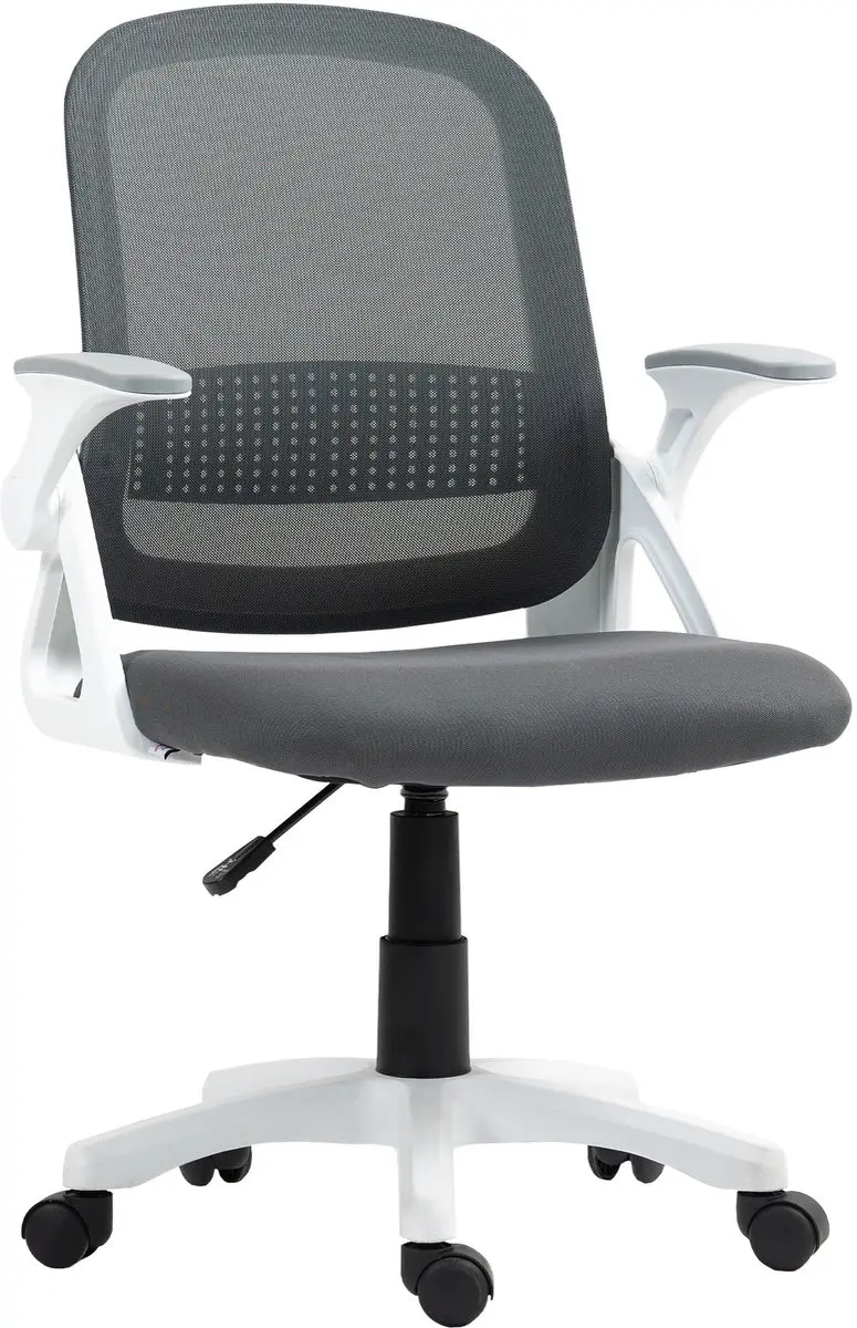HOMCOM-bureaustoel met mesh-bekleding, 57,5 x 60 x 101 cm, grijs.