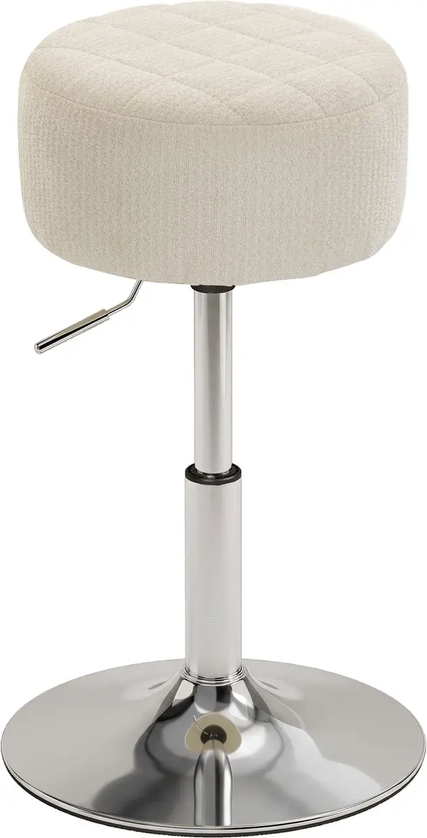 HOMCOM-Barstool-PU-38,5 x 38,5 x 66 cm-Crème