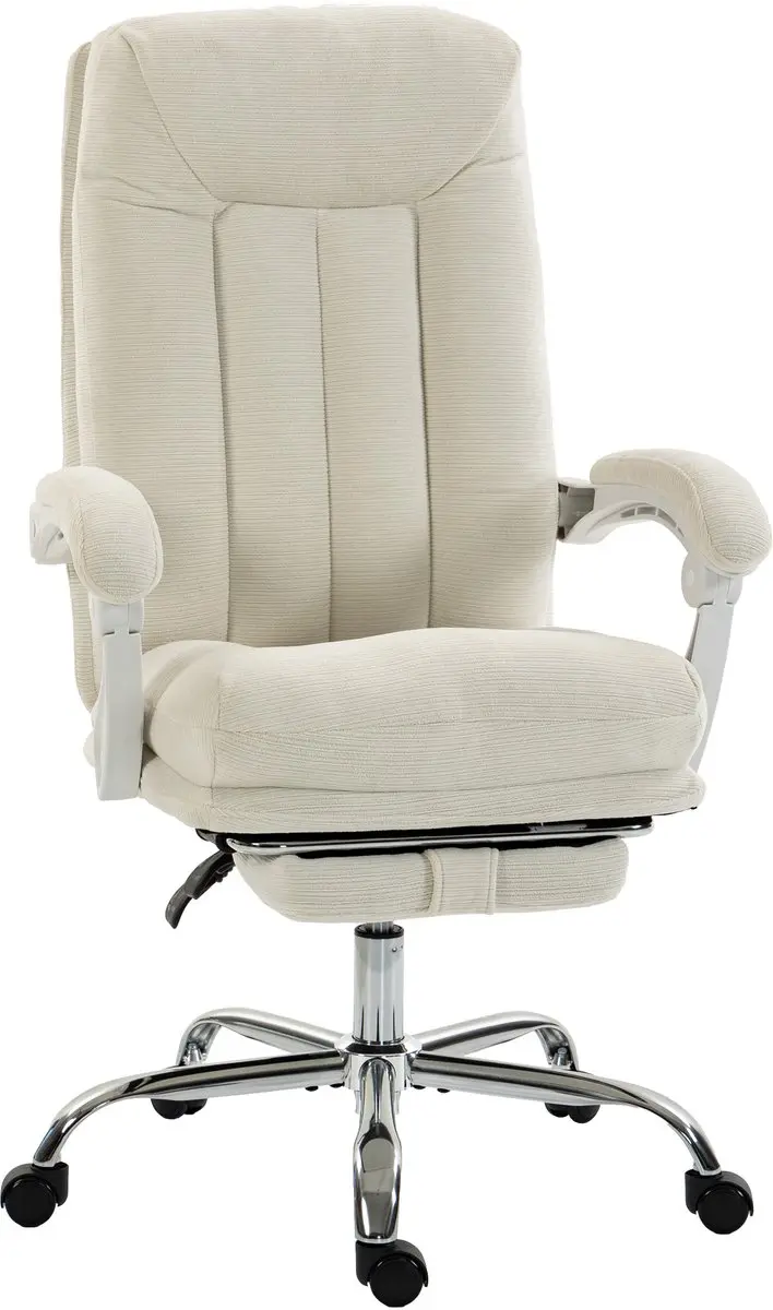 HOMCOM-bureaustoel-chenille-68 x 69 x 117 cm-crème