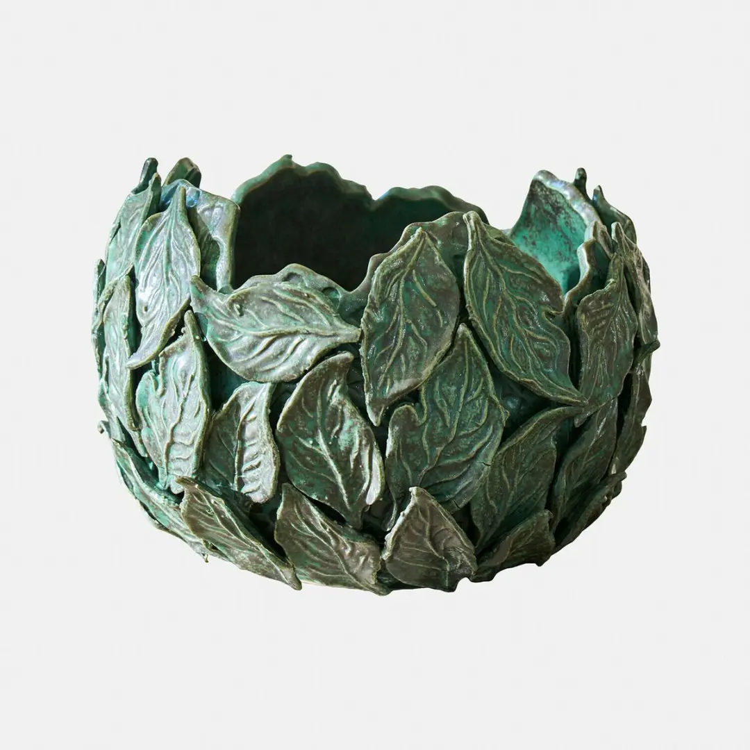 Loberon Fiorabela vaas - 24cm - Groen - afbeelding 4 van 5