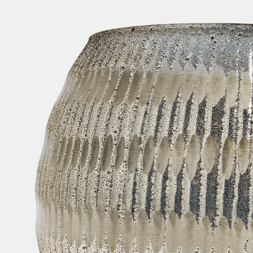 Loberon Windlicht Glowsen - Ø19,5cm - Zilverkleurig - afbeelding 3 van 6
