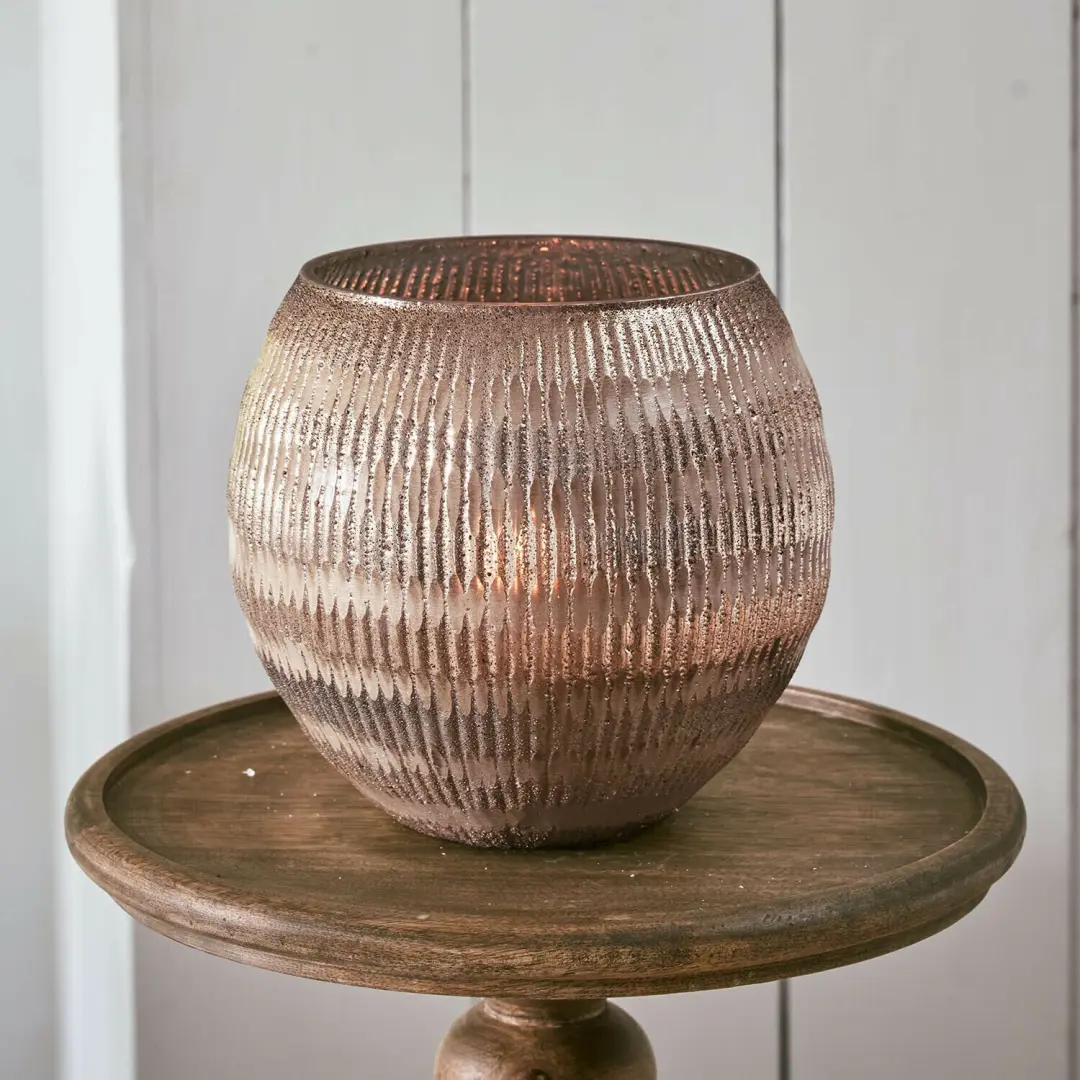 Loberon Windlicht Glowsen - Ø19,5cm - Zilverkleurig - afbeelding 6 van 6