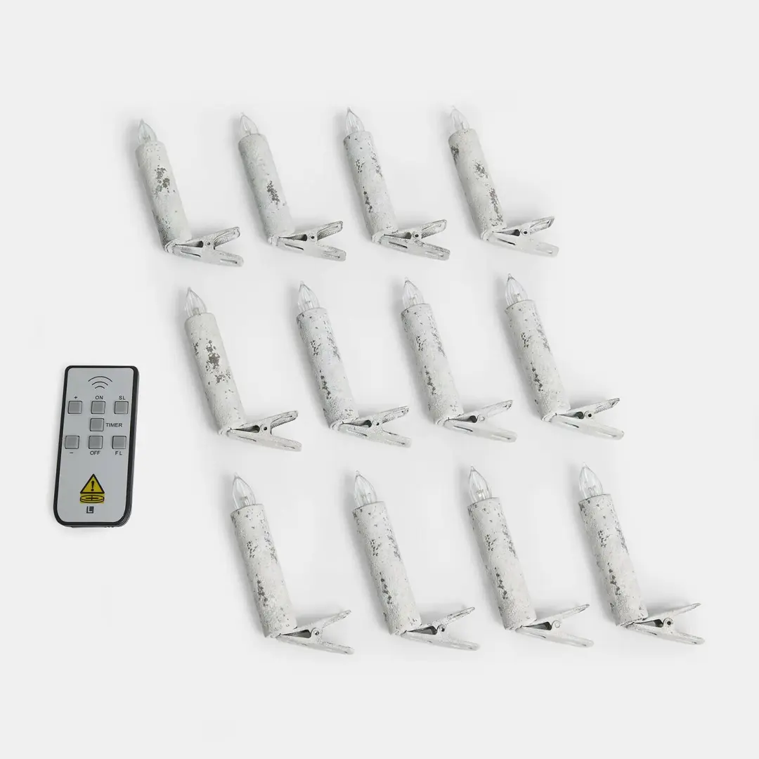 Loberon Thorivelle Led-kerstboomkaars set van 12