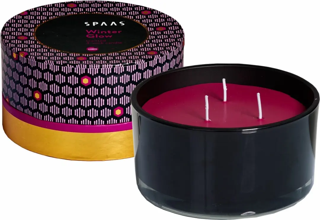 Spaas Geurkaars 3 - wiek Cadeaupakket - Winter Glow - circa 28u - 2 kaarsen