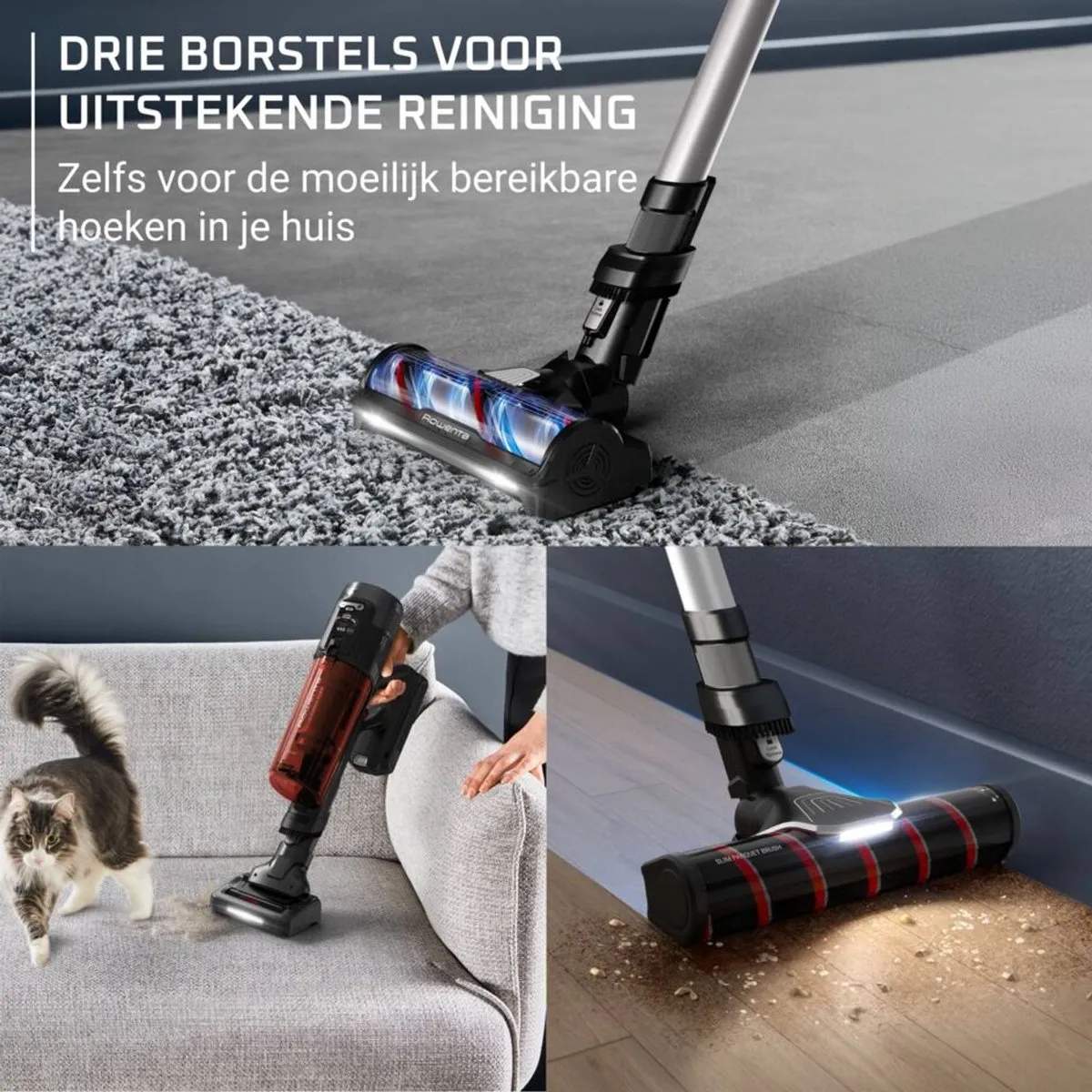 Rowenta X-Force Flex 13.60 RH9A93 Stofzuiger - 150 Airwatts - Rood/Zwart