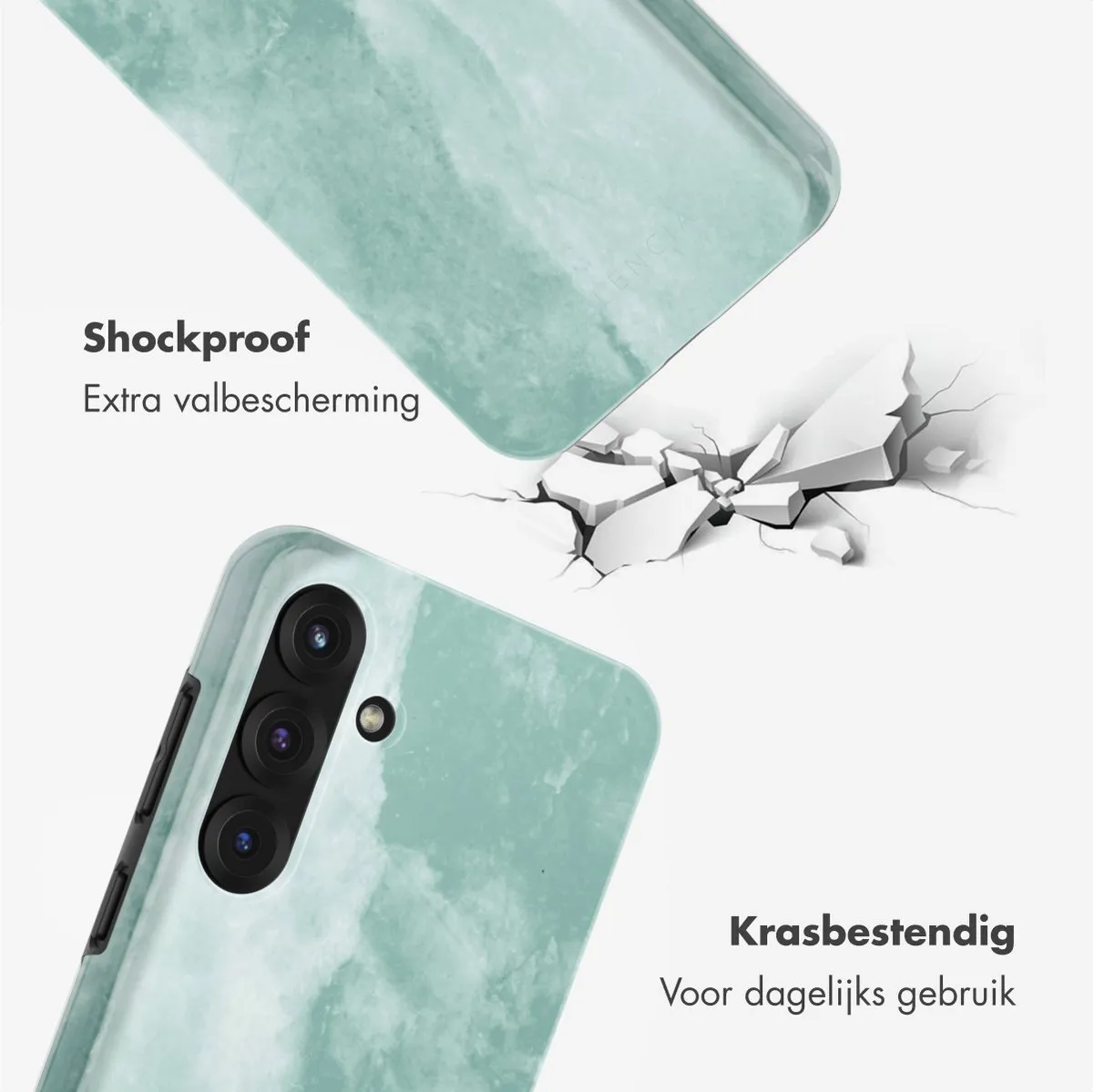 Selencia Hoesje Samsung Galaxy S25 Plus - Marble Grayed Jade