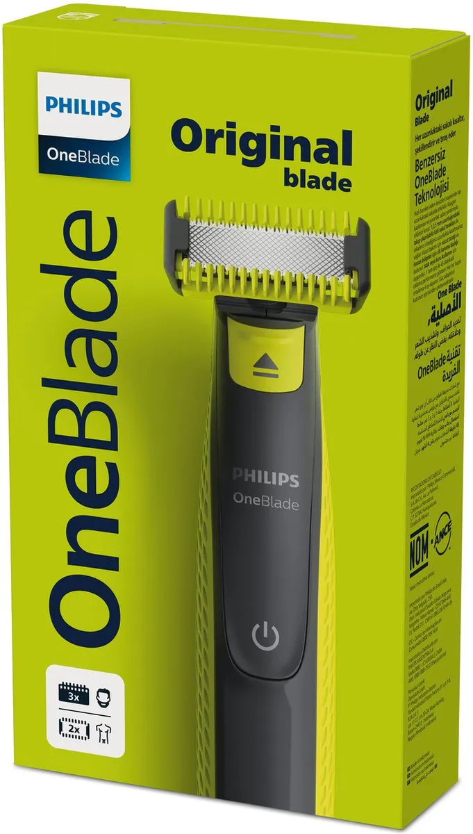 Philips OneBlade QP2824/10 - Hybride Trimmer - Gezicht & Lichaam - Met 2 mesjes - 5-in-1 kam
