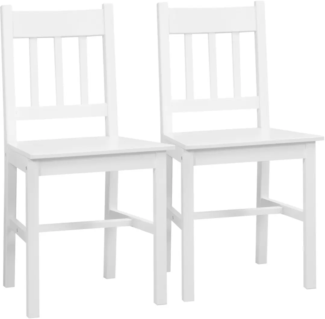 HOMCOM-Eetkamerstoel-Hout-41x46,5x85,5cm-Wit