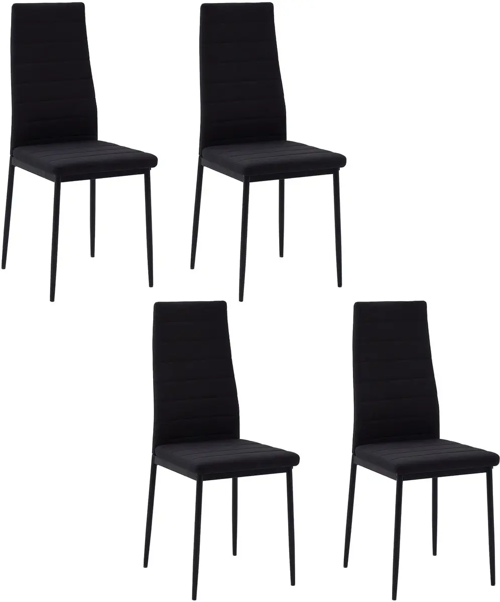 HOMCOM-Eetkamerstoel-Linnen (100% polyester)-50x41x97cm-Zwart