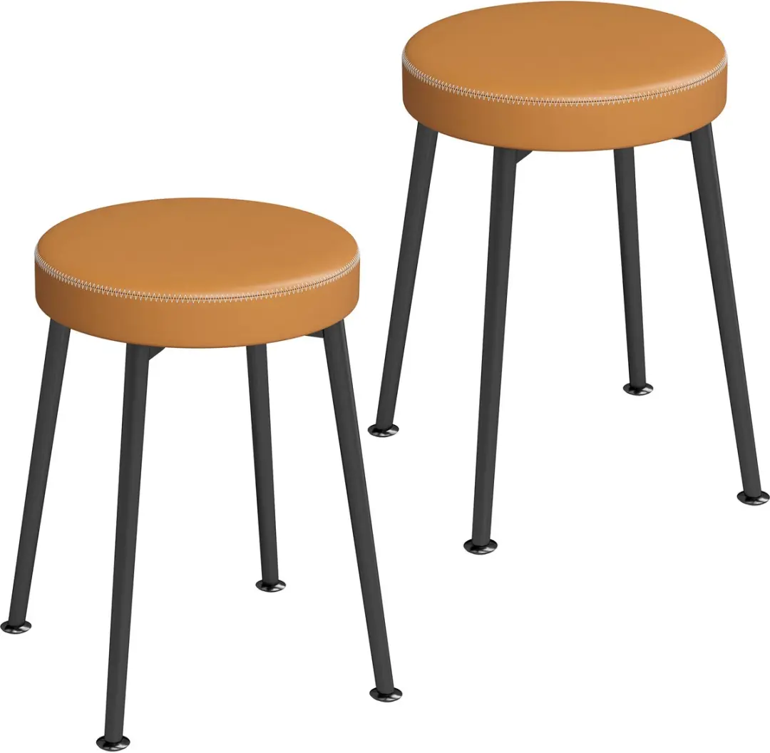 HOMCOM-Eetkamerstoel-PU-35 x 35 x 47 cm-Bruin