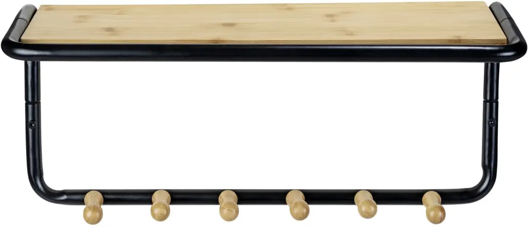 WENKO - Wandplank met bamboe haakjes Loft, 58 x 26 x 26 cm - afbeelding 6 van 6