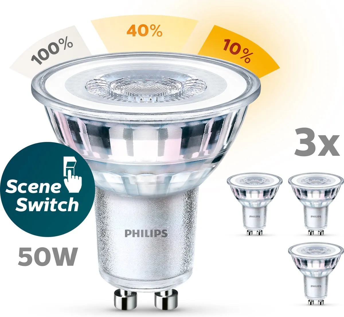 Philips LED Spot SceneSwitch GU10 5W - 3 Stuks - afbeelding 6 van 6