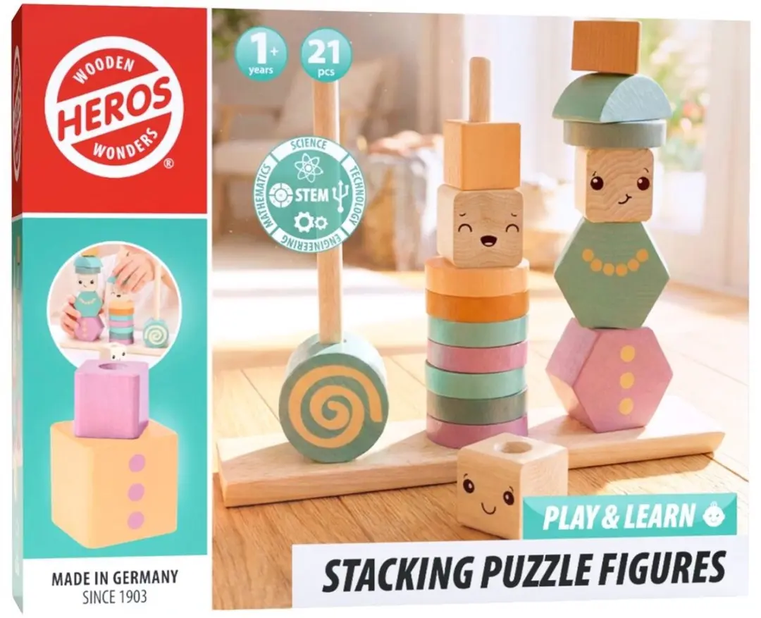 Heros Stapelpuzzel Figuren Zachte Kleuren