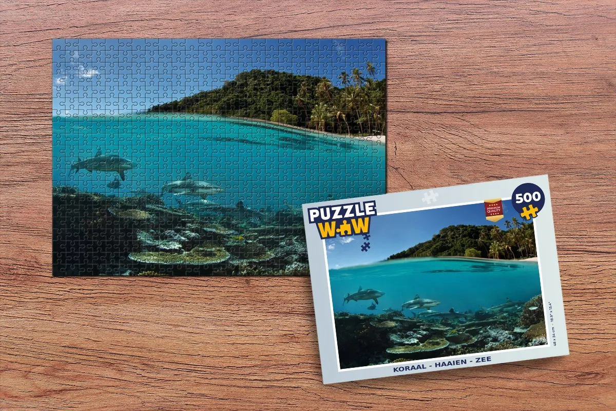 PuzzleWow Haaien Zee Legpuzzel 500 Stuks - Multicolor