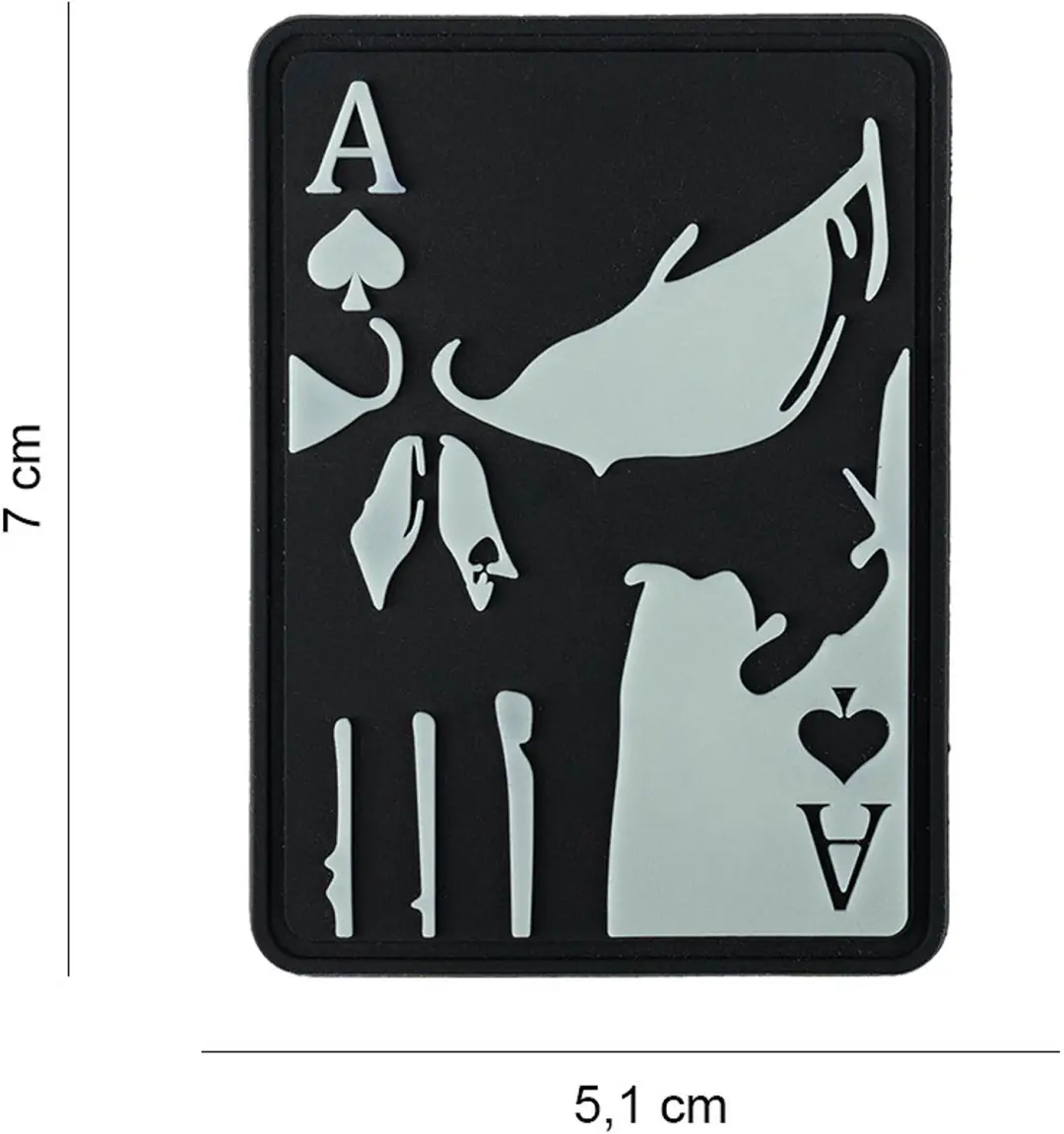 Embleem 3D PVC Ace of spades punisher Glow in the dark #7079