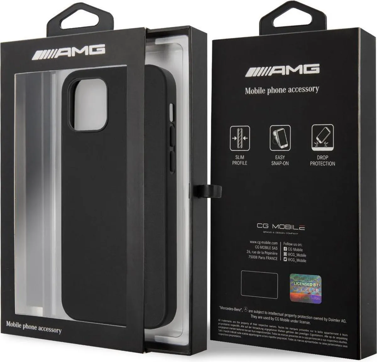 Mercedes-Benz iPhone 12 Pro Max Hoesje - Effen Zwart