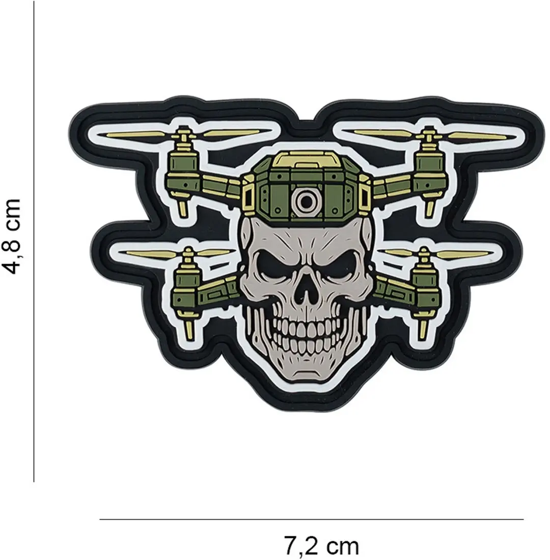 Embleem 3D PVC Double Drone Skull #8014