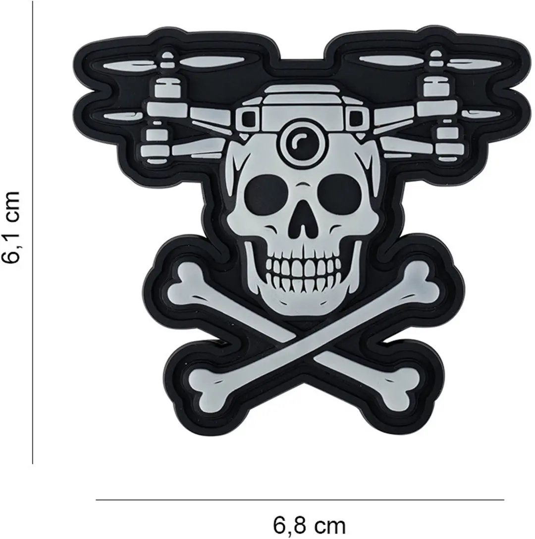 Embleem 3D PVC Drone Skull & Bones Glow in the dark #8017