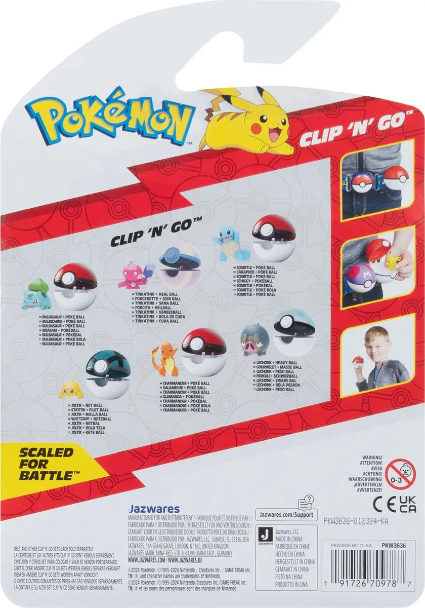 Pokémon Clip'n'Go Poké Balls Squirtle #3 & Mini-Figuur - afbeelding 4 van 4