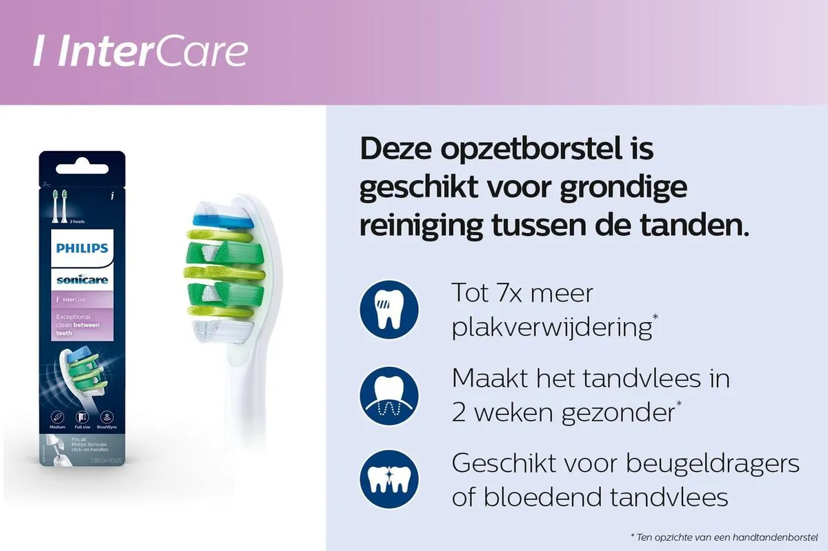 Philips Sonicare InterCare HX9004/10 Opzetborstels - 4 Stuks