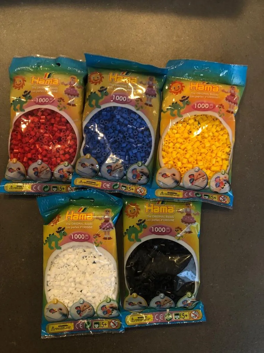 Hama Strijkkralen - 5x1000 Stuks Primaire Kleuren