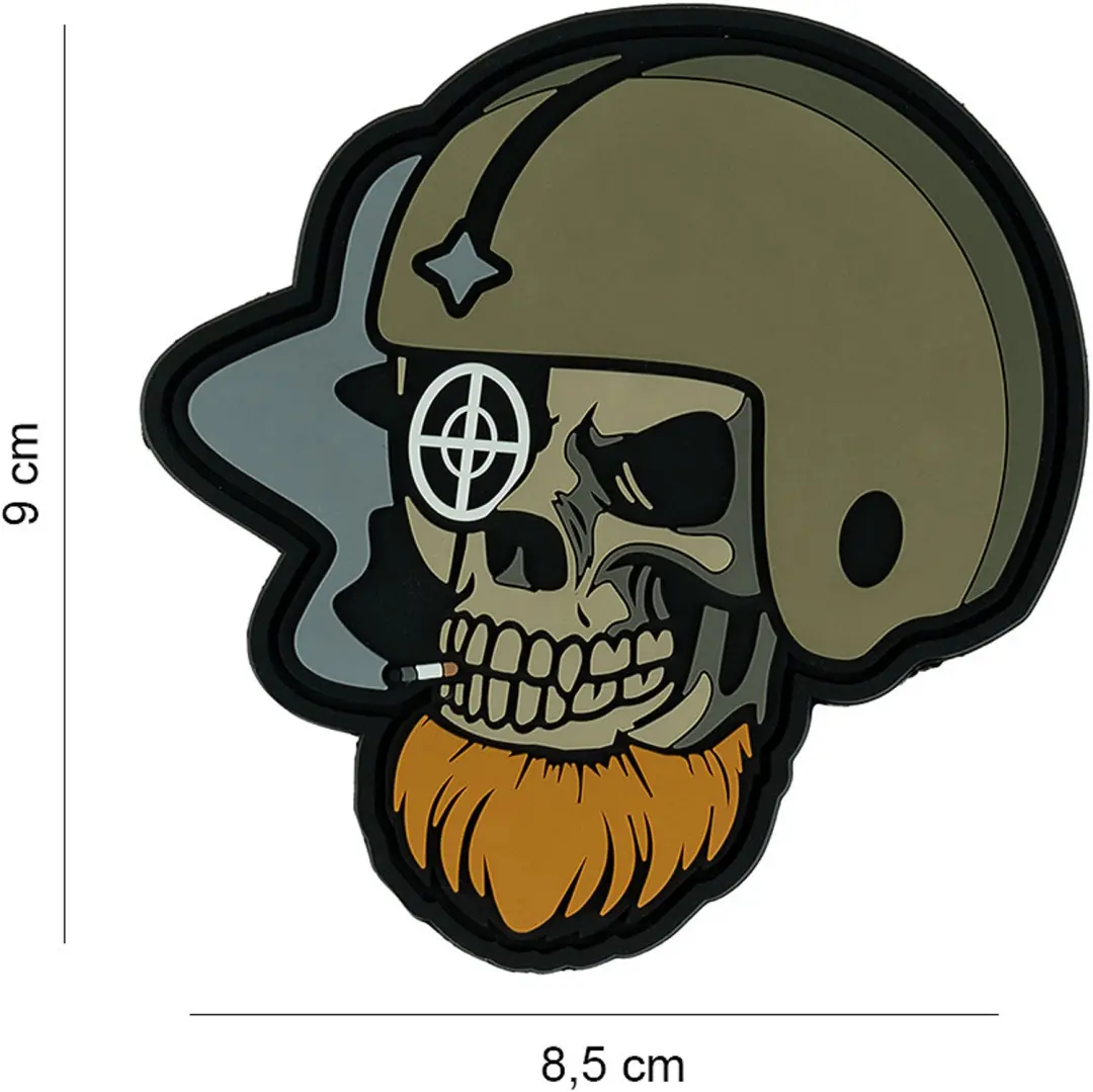 Embleem 3D PVC Bearded skull pilot #6116