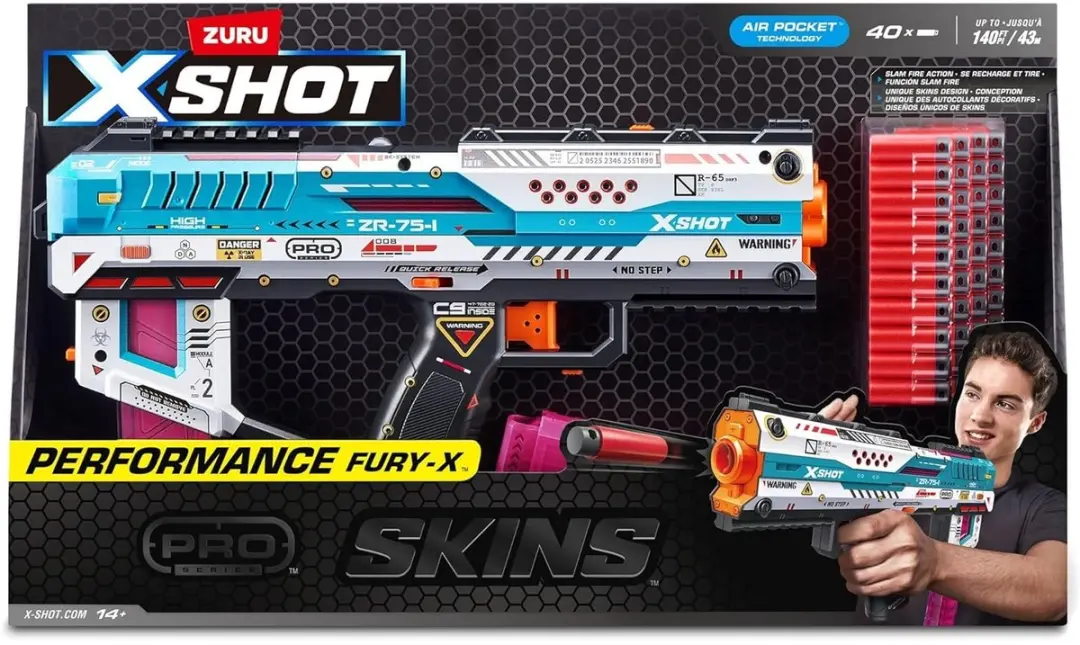 XSHOT Skins Pro Series Fury-X Blaster + 40 Darts - afbeelding 4 van 6